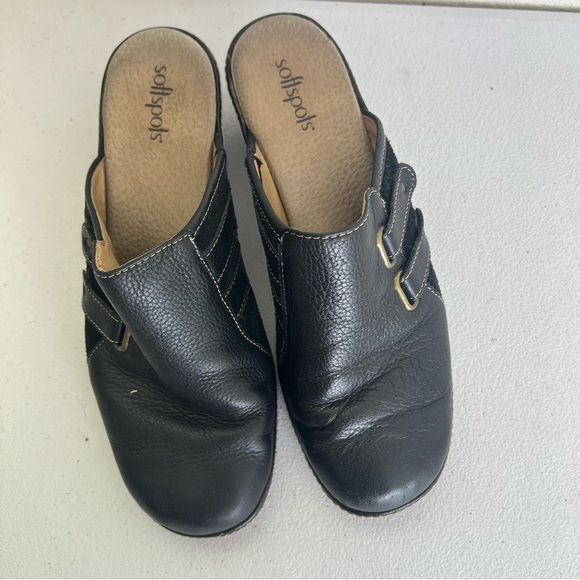 Softspots leather slip on mule heels size 9 - Picture 2 of 8